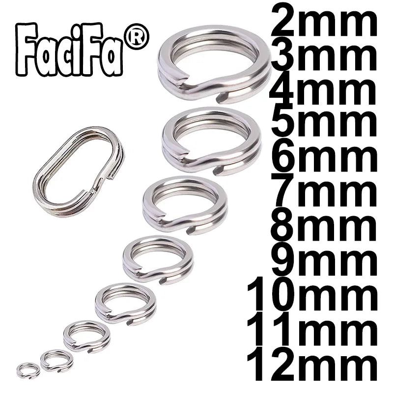 HookUpCo. Stainless Steel Fishing Split Rings 50pcs - HookUpCo.