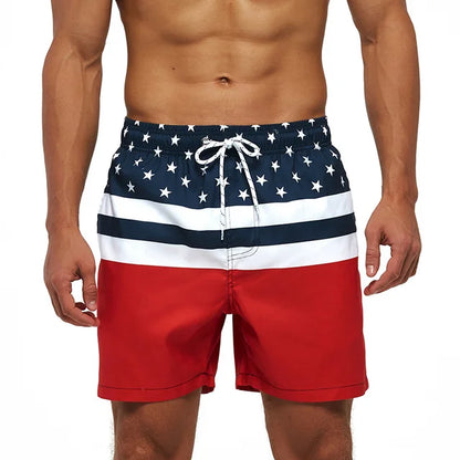 HookUpCo. Men's Beach Print Shorts for Summer Fun