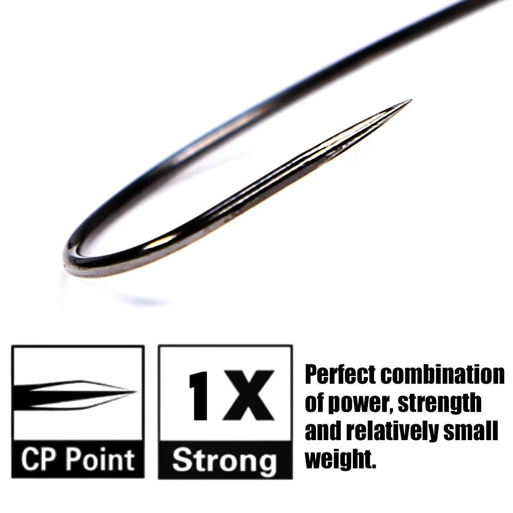 HookUpCo. Thin Wire Offset Worm Hooks - 12 Pack - HookUpCo.