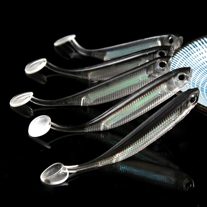 HookUpCo. Rainbow T Tail Fishing Lures - 5 Pack