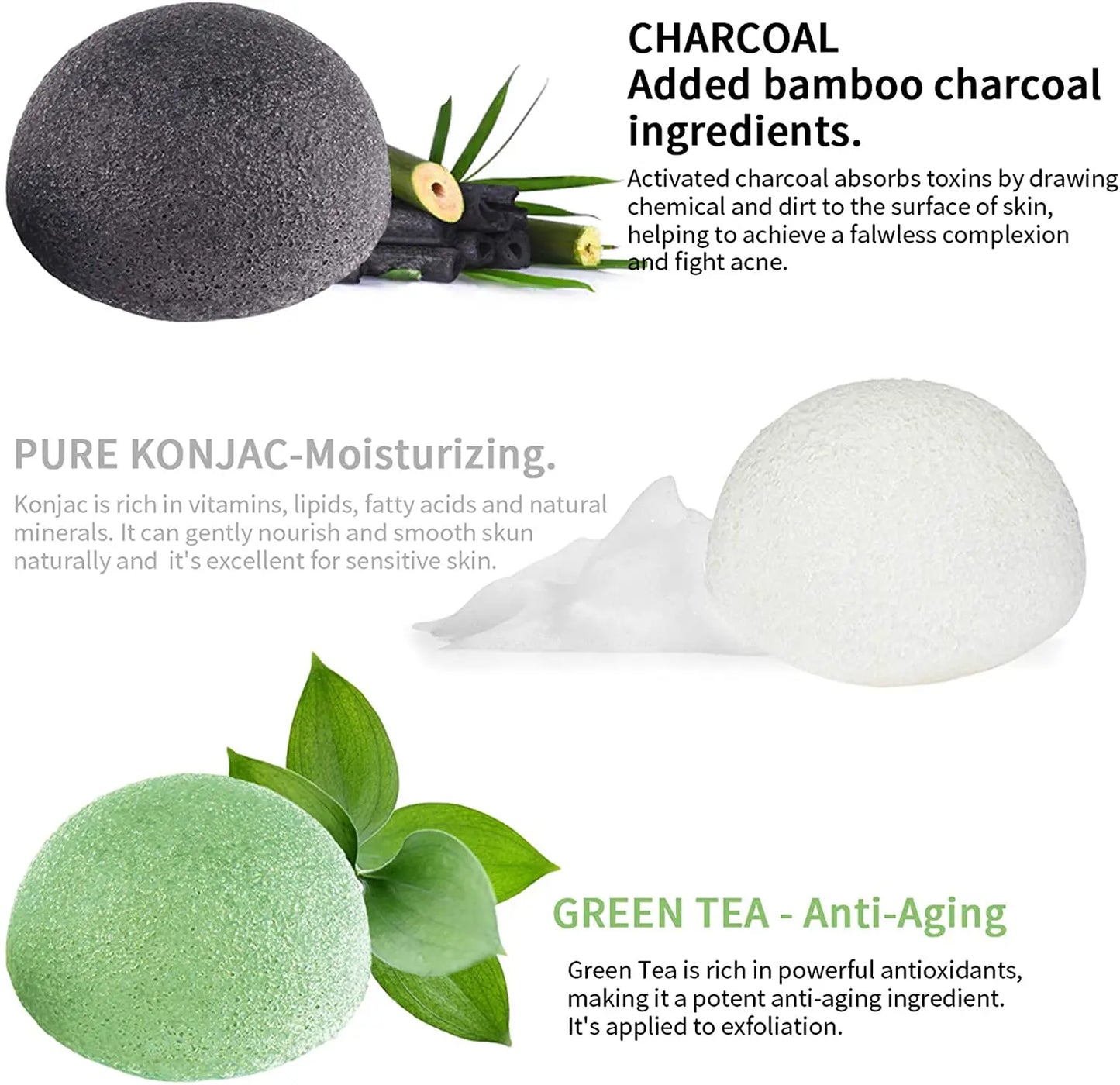 Natural Konjac Face Scrub Sponges