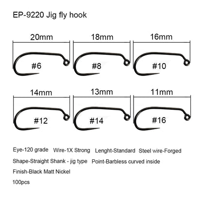 HookUpCo. 100 Barbless Fishing Hooks Set - HookUpCo.
