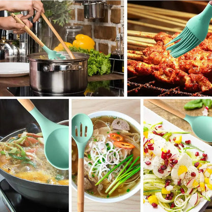 Heat Resistant Silicone Utensil Set for Cooking