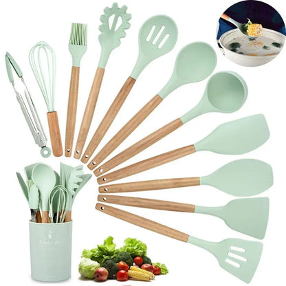 Heat Resistant Silicone Utensil Set for Cooking