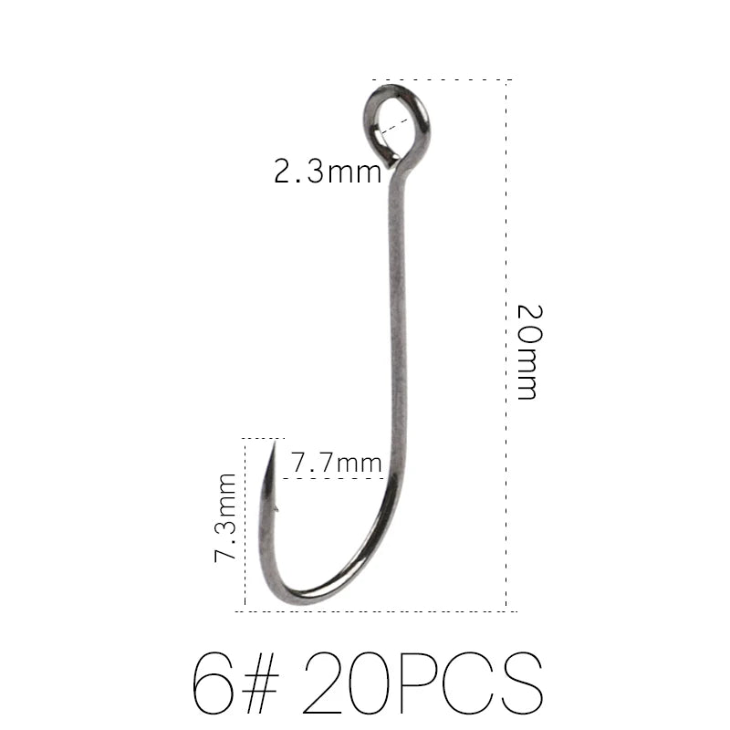 HookUpCo. Carbon Steel Fishing Hooks, 20pcs Set - HookUpCo.