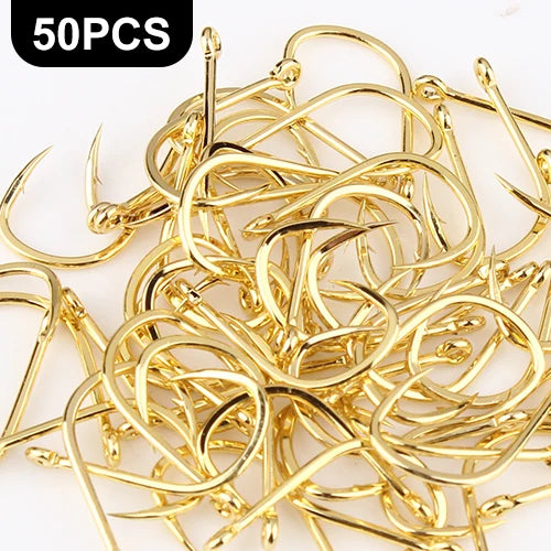 HookUpCo. High Carbon Fishing Hooks Set 100pcs