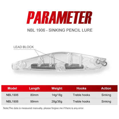Precision Sinking Fishing Lures for Bass Fishing