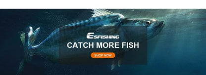 Large fish swimming underwater with 'Catch More Fish' and 'Shop Now' call-to-action banner.