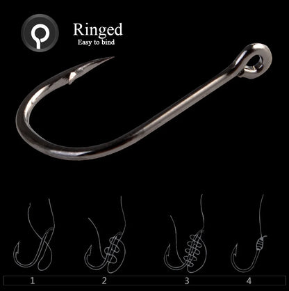 HookUpCo. High Carbon Fishing Hooks Set 100pcs