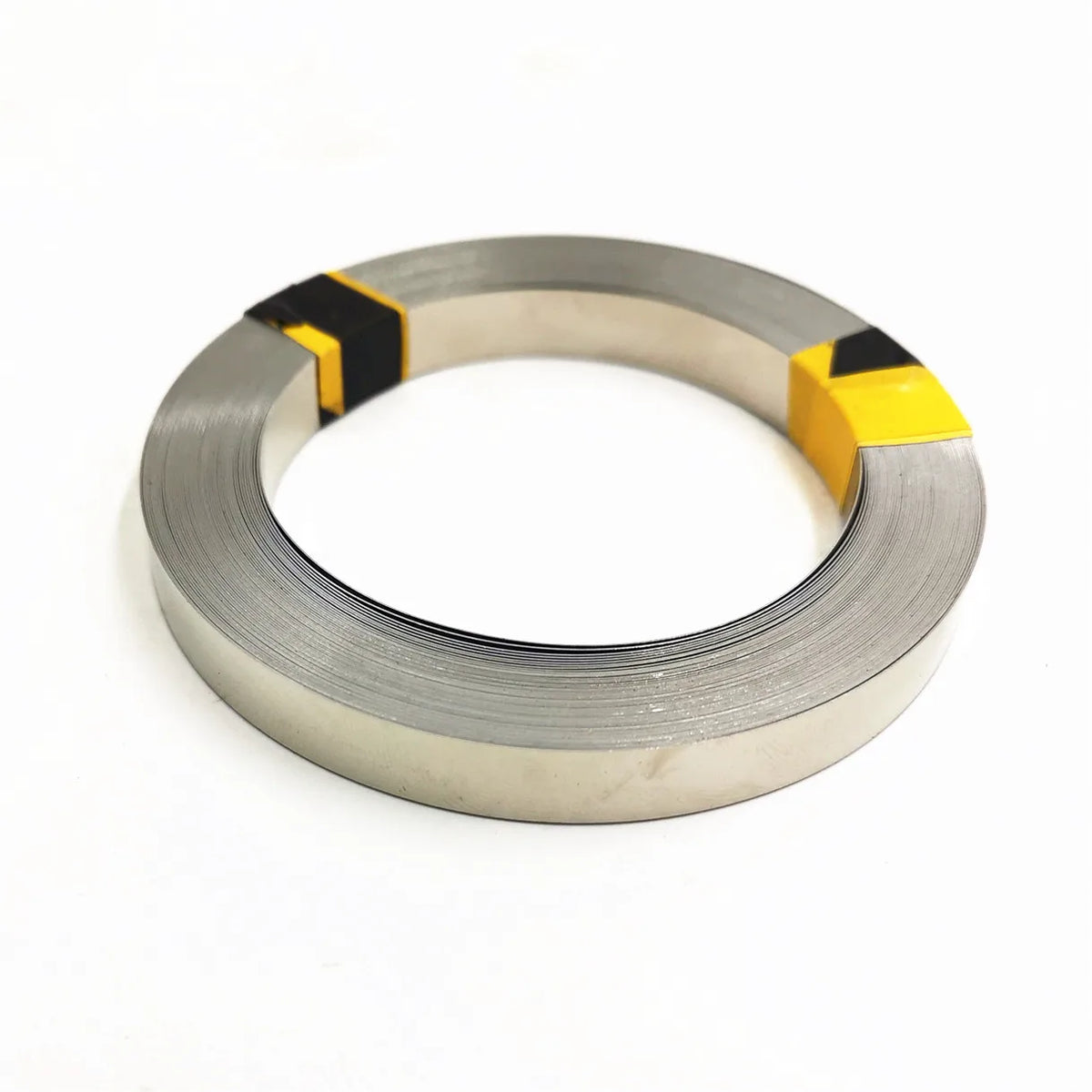 HookUpCo 18650 nickel plate strip with coiled spring steel tape and yellow/black battery contact tabs