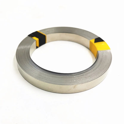 HookUpCo 18650 nickel plate strip with coiled spring steel tape and yellow/black battery contact tabs