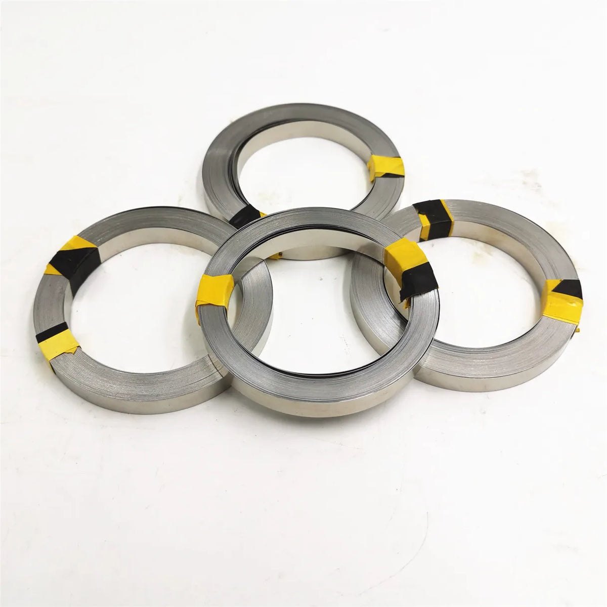 HookUpCo 18650 nickel plate battery strip roll bundle with yellow and black tape markers.
