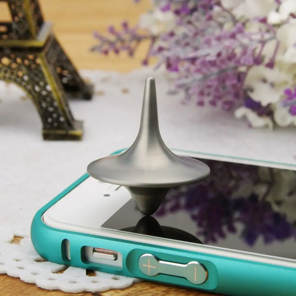 HookUpCo. Silver Metal Spinning Top Toy