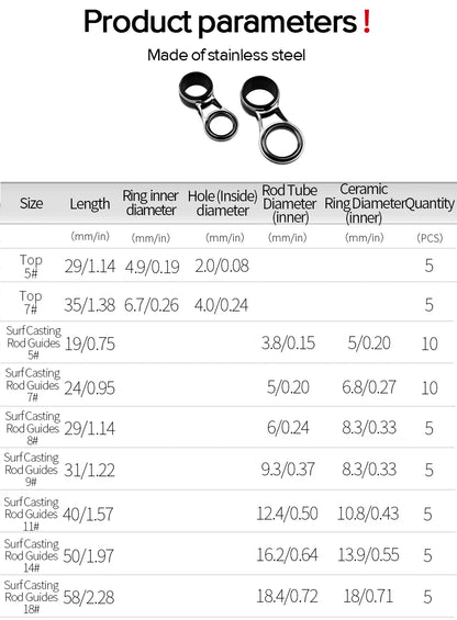 55-Piece Fishing Rod Guide Repair Kit - HookUpCo.