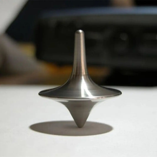 HookUpCo. Silver Metal Spinning Top Toy