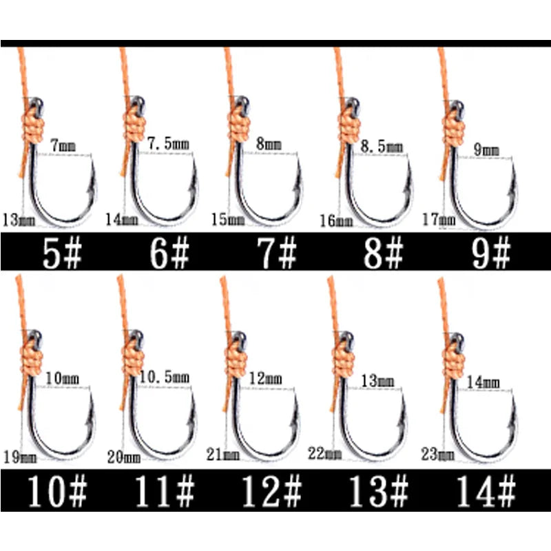 HookUpCo. Stainless Steel Fishing Hook Set, 5 Pieces - HookUpCo.