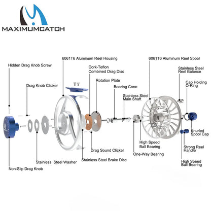 HookUpCo. Lightweight Machined Aluminium Fly Reel - HookUpCo.