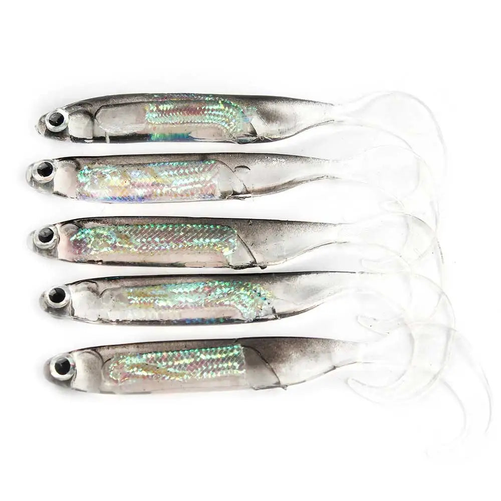 HookUpCo. Rainbow T Tail Fishing Lures - 5 Pack