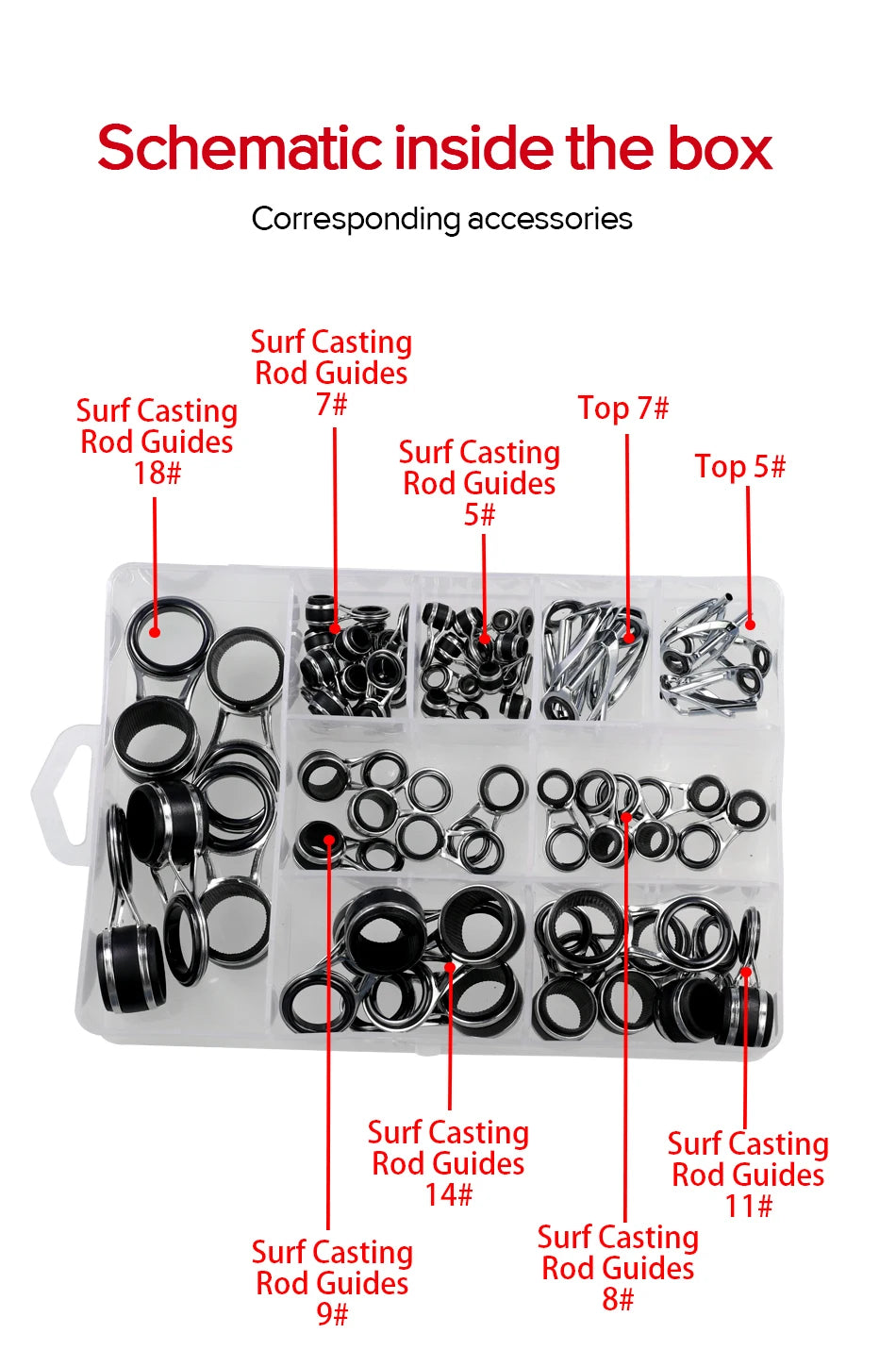 55-Piece Fishing Rod Guide Repair Kit - HookUpCo.