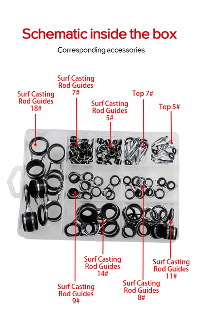 55-Piece Fishing Rod Guide Repair Kit - HookUpCo.