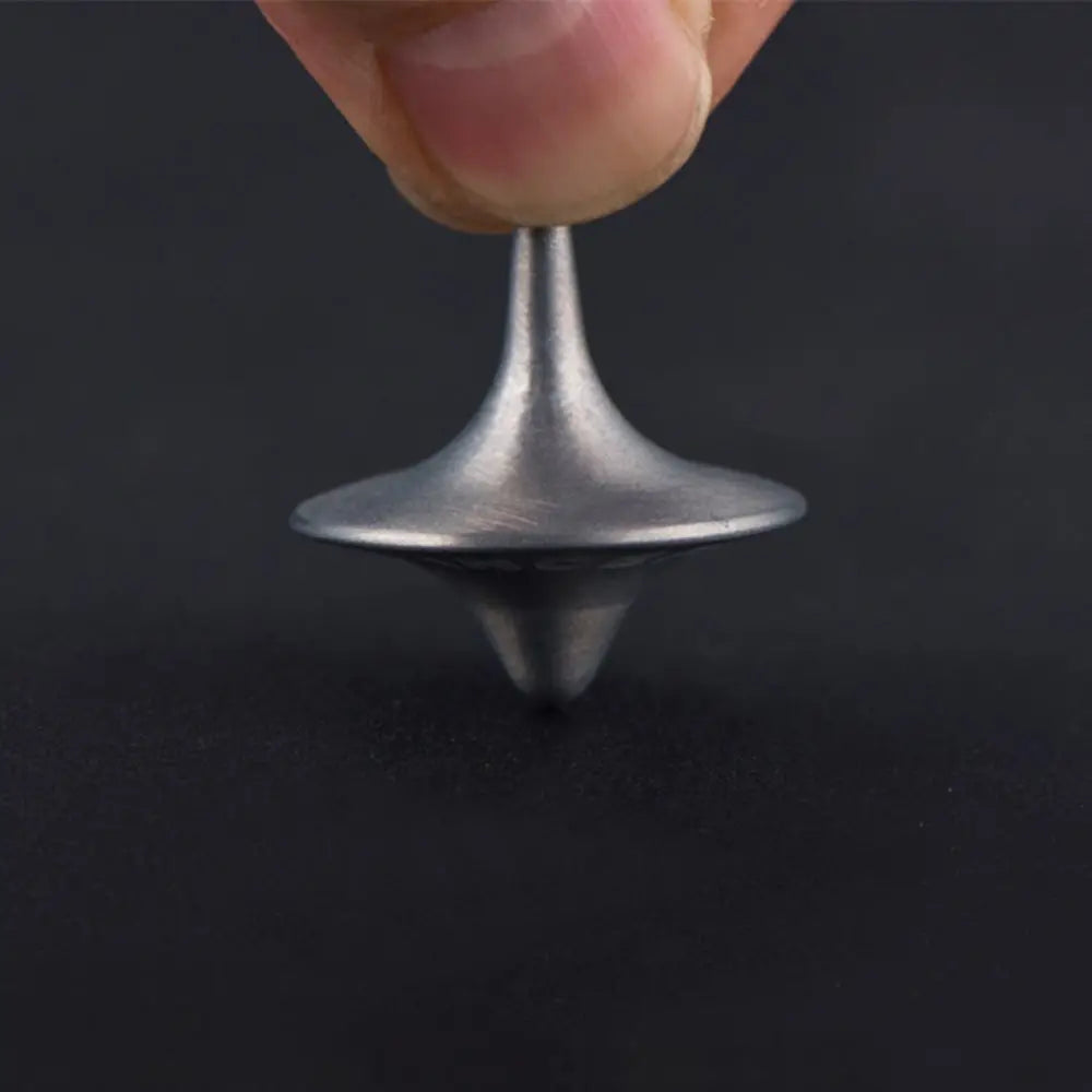 HookUpCo. Silver Metal Spinning Top Toy
