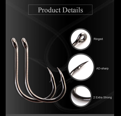 HookUpCo. High Carbon Fishing Hooks Set 100pcs