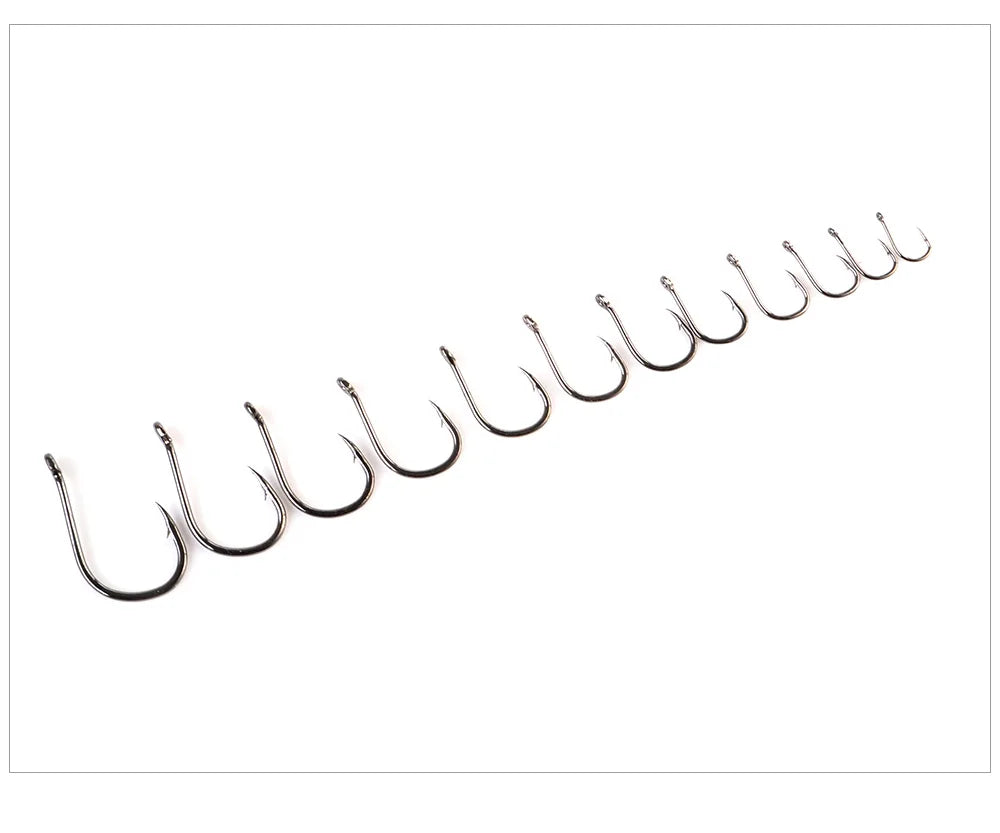 HookUpCo. High Carbon Fishing Hooks Set 100pcs