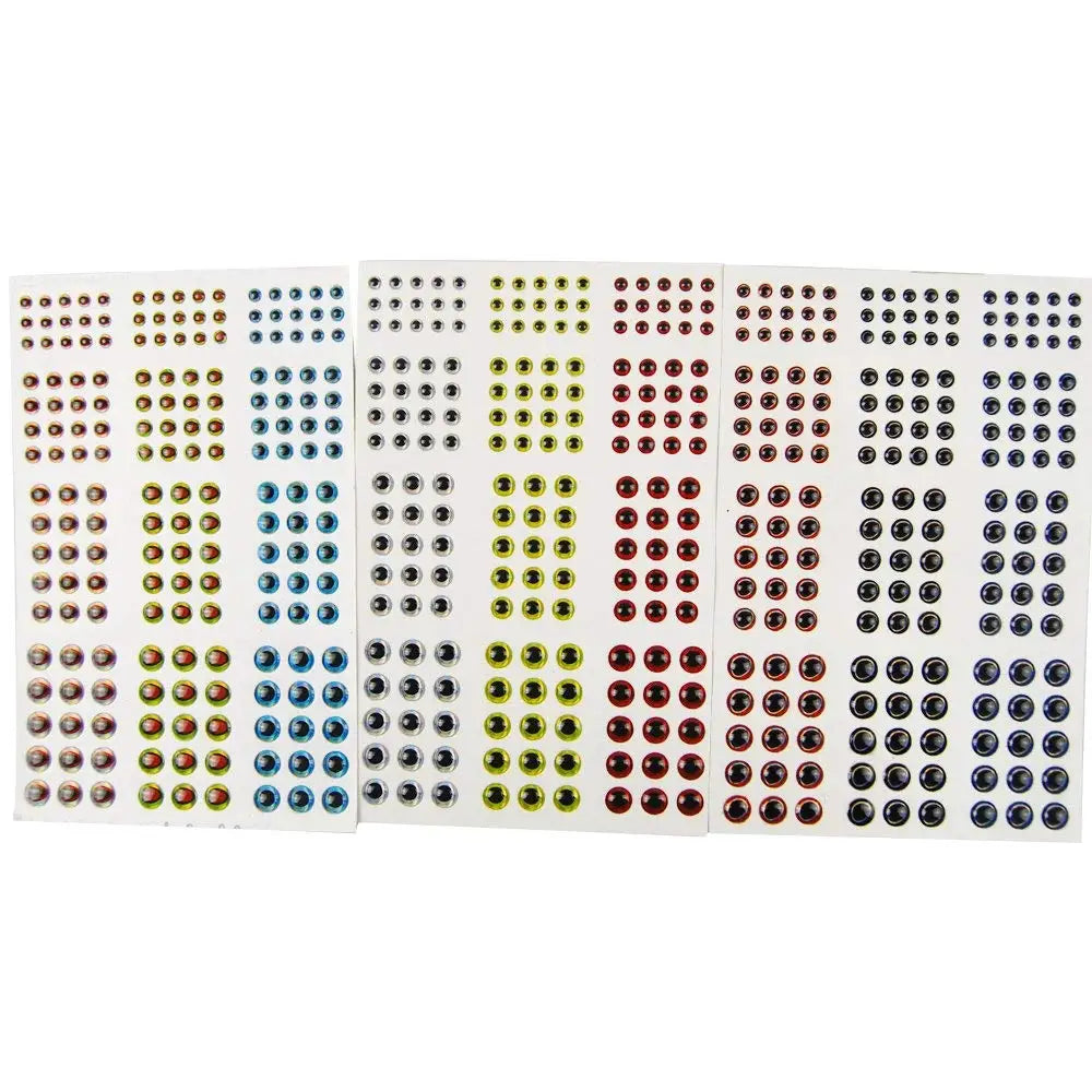 Mixed Color 3D Fishing Lure Eyes - 549 Pcs Set - HookUpCo.