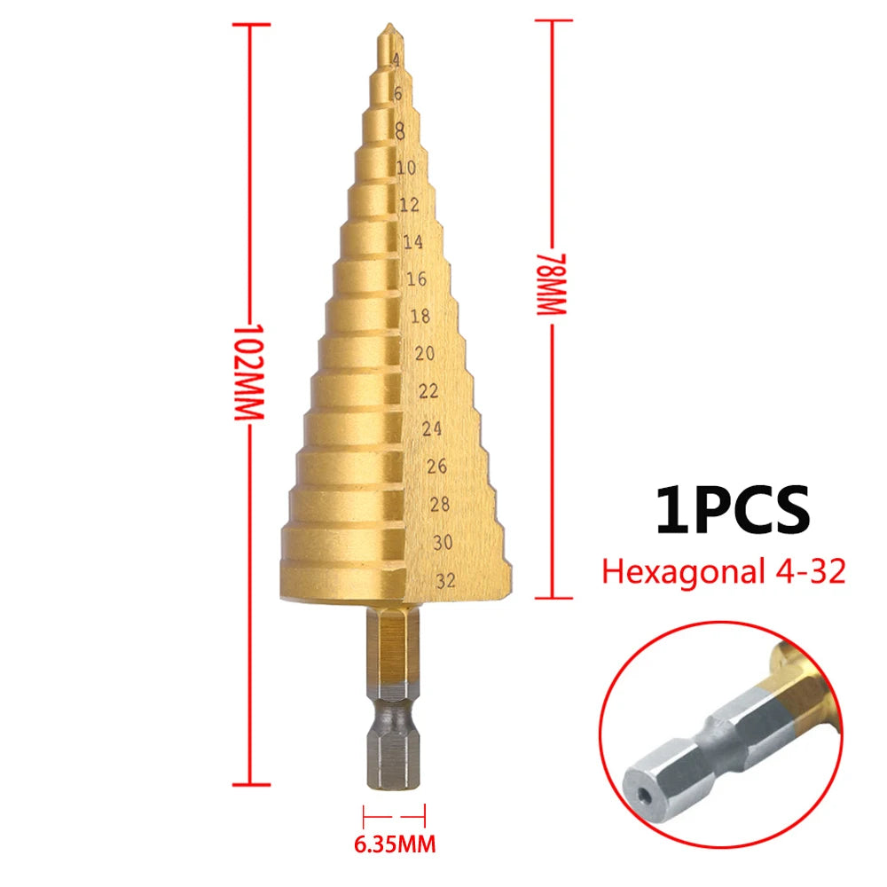 HSS Titanium Coated Step Drill Bit for Precision Cuts