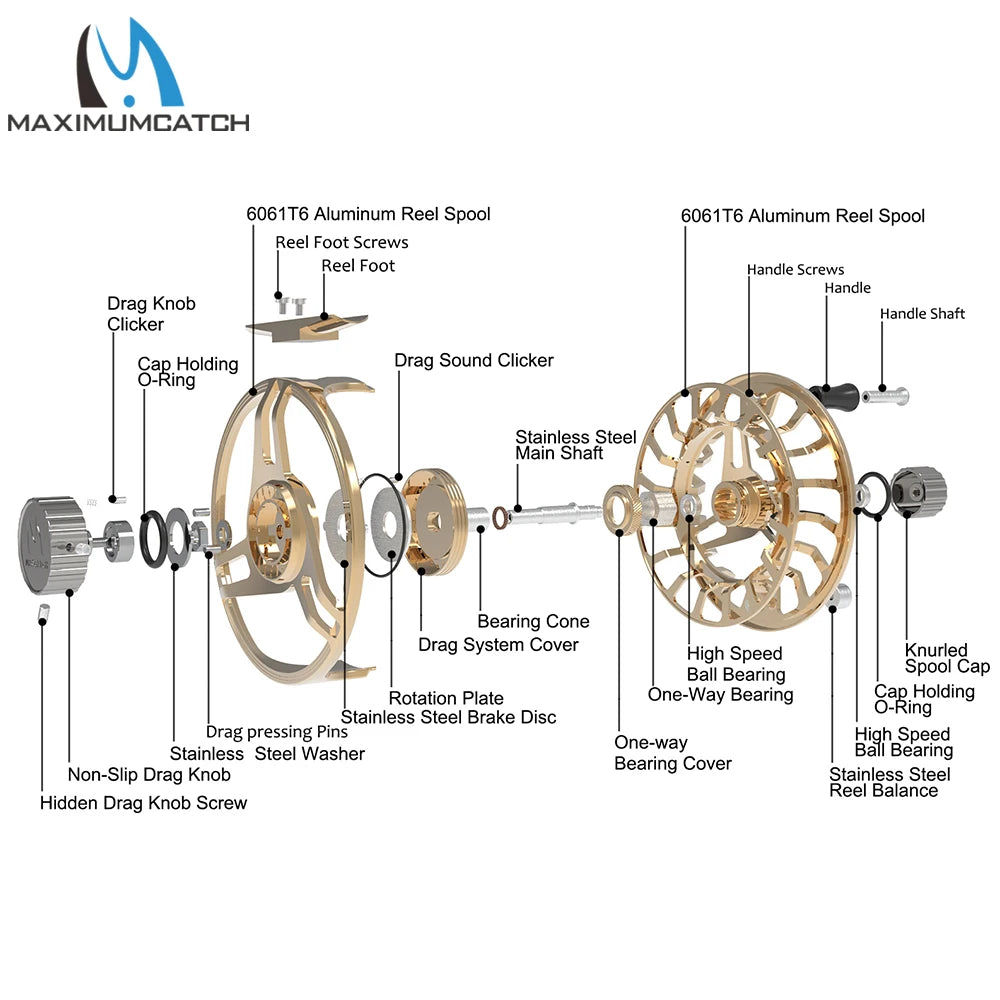 HookUpCo. Lightweight CNC Machined Fly Fishing Reel