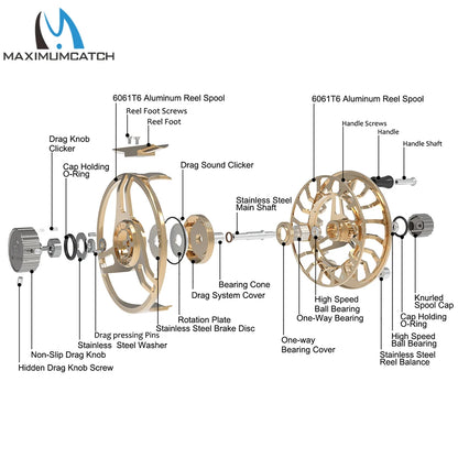 HookUpCo. Lightweight CNC Machined Fly Fishing Reel