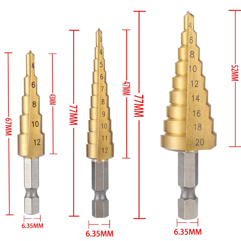 HSS Titanium Coated Step Drill Bit for Precision Cuts