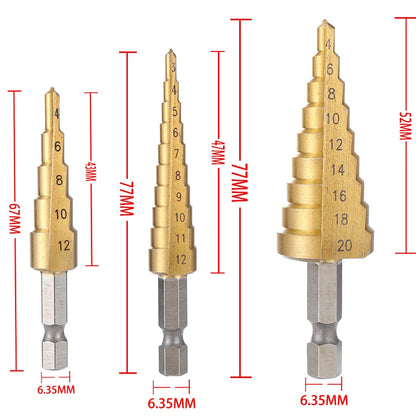 HSS Titanium Coated Step Drill Bit for Precision Cuts