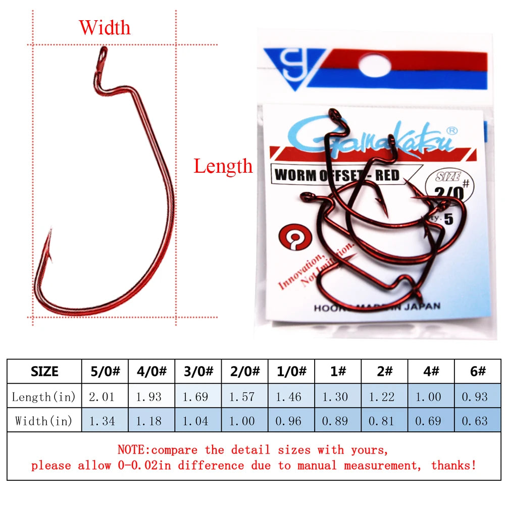 HookUpCo. High Carbon Steel Crank Worm Hooks - HookUpCo.