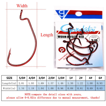 HookUpCo. High Carbon Steel Crank Worm Hooks - HookUpCo.