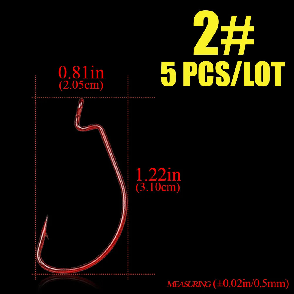 HookUpCo. High Carbon Steel Crank Worm Hooks - HookUpCo.