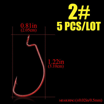 HookUpCo. High Carbon Steel Crank Worm Hooks - HookUpCo.
