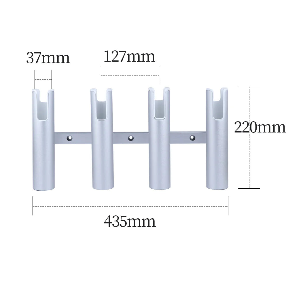 HookUpCo. Aluminum Fishing Rod Holder with 4 Tubes - HookUpCo.