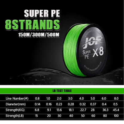 HookUpCo. 8 Strand Braided Fishing Line 150-500M
