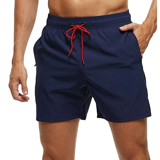 Men's Quick Dry Swim Trunks with Zipper Pockets for Comfort