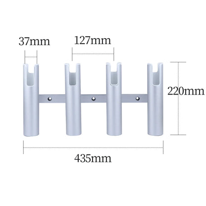 HookUpCo. Aluminum Fishing Rod Holder with 4 Tubes - HookUpCo.