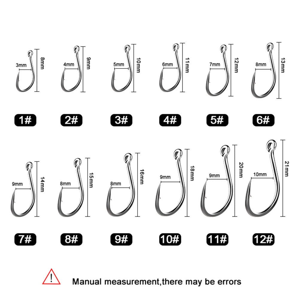 HookUpCo. High Carbon Fishing Hooks Set 100pcs