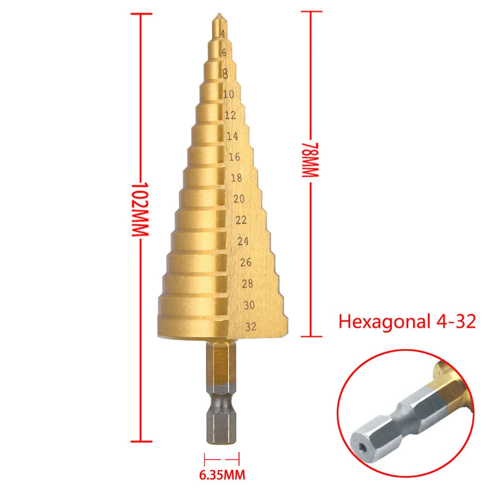 HSS Titanium Coated Step Drill Bit for Precision Cuts