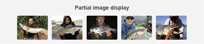 Five people holding large freshwater fish outdoors, showcasing fishing gear and catches.