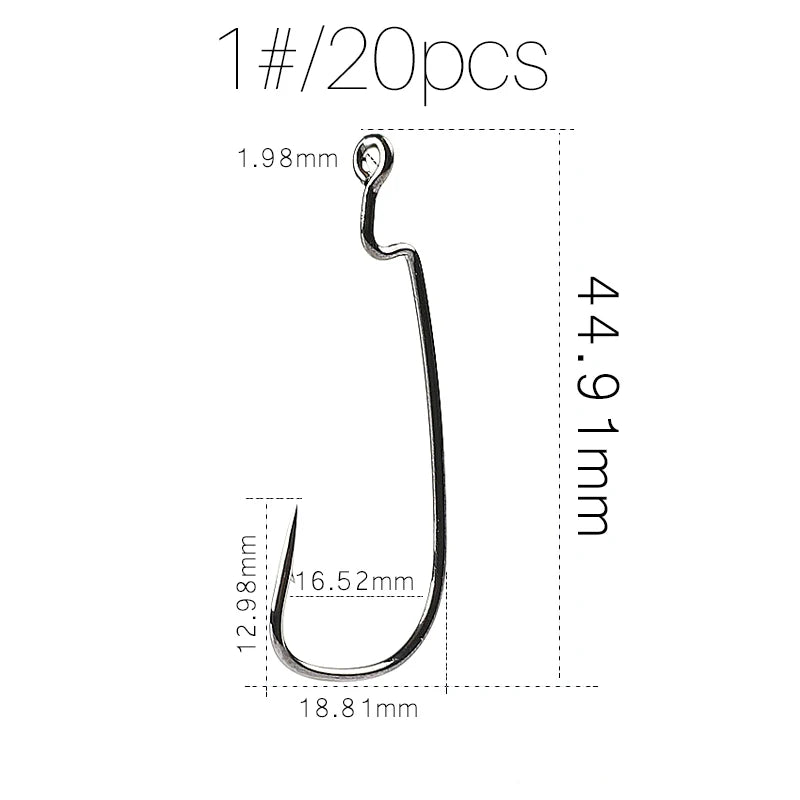 HookUpCo. Carbon Steel Crank Hooks - 20 Pack - HookUpCo.