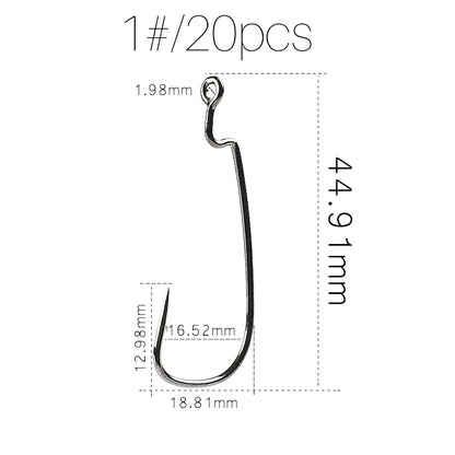 HookUpCo. Carbon Steel Crank Hooks - 20 Pack - HookUpCo.
