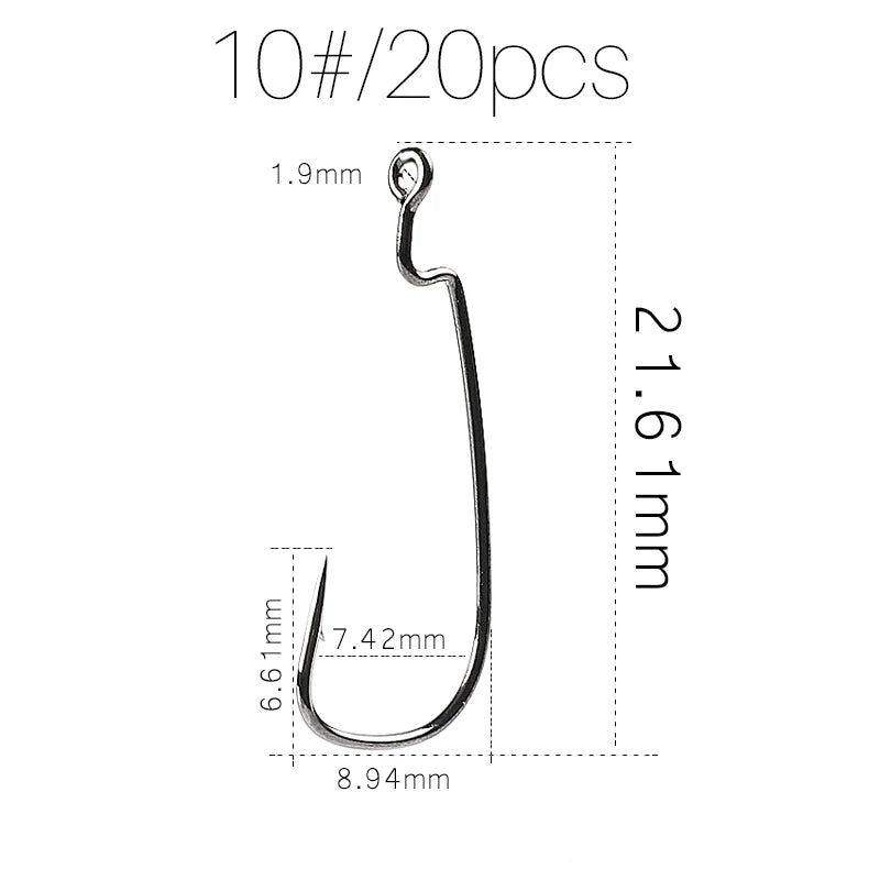 HookUpCo. Carbon Steel Crank Hooks - 20 Pack - HookUpCo.