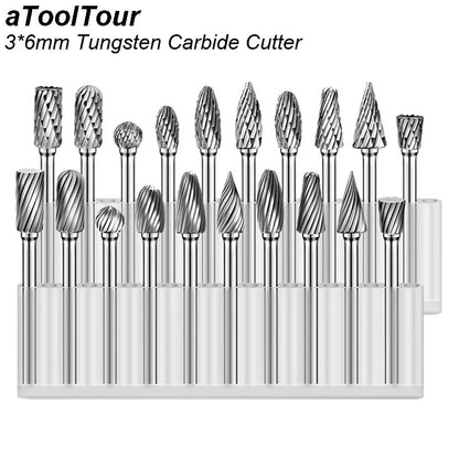 HookUpCo. Rotary Carbide Burr Set for Woodworking