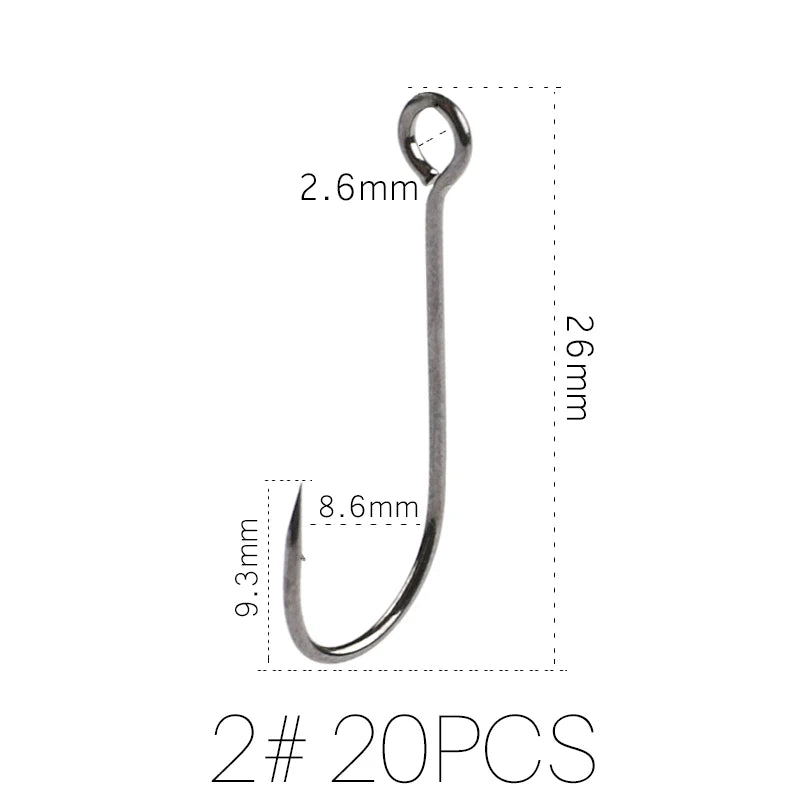 HookUpCo. Carbon Steel Fishing Hooks, 20pcs Set - HookUpCo.