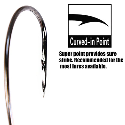 HookUpCo. Thin Wire Offset Worm Hooks - 12 Pack - HookUpCo.